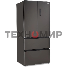 Холодильник Hyundai CM55043F черная сталь трехкамерный 354/186л морозилка снизу, No Frost, Side by Side