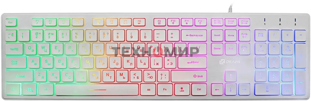 Клавиатура Oklick 550ML проводная, USB Type-A, белый