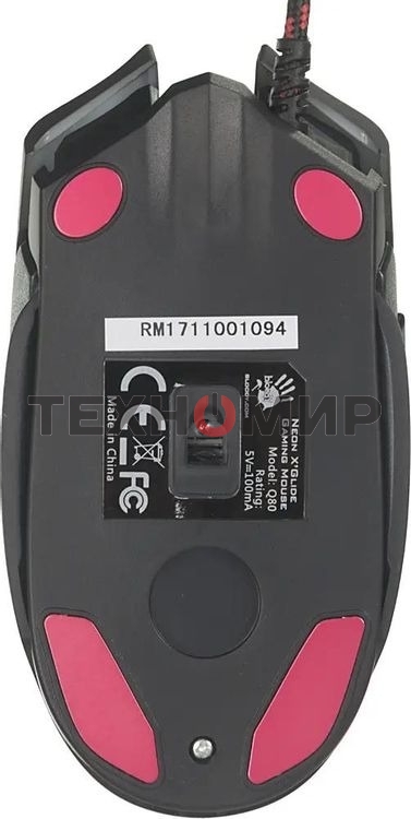 Мышь проводная A4Tech Bloody Q80 черный, 3200 dpi, USB, кнопки - 8