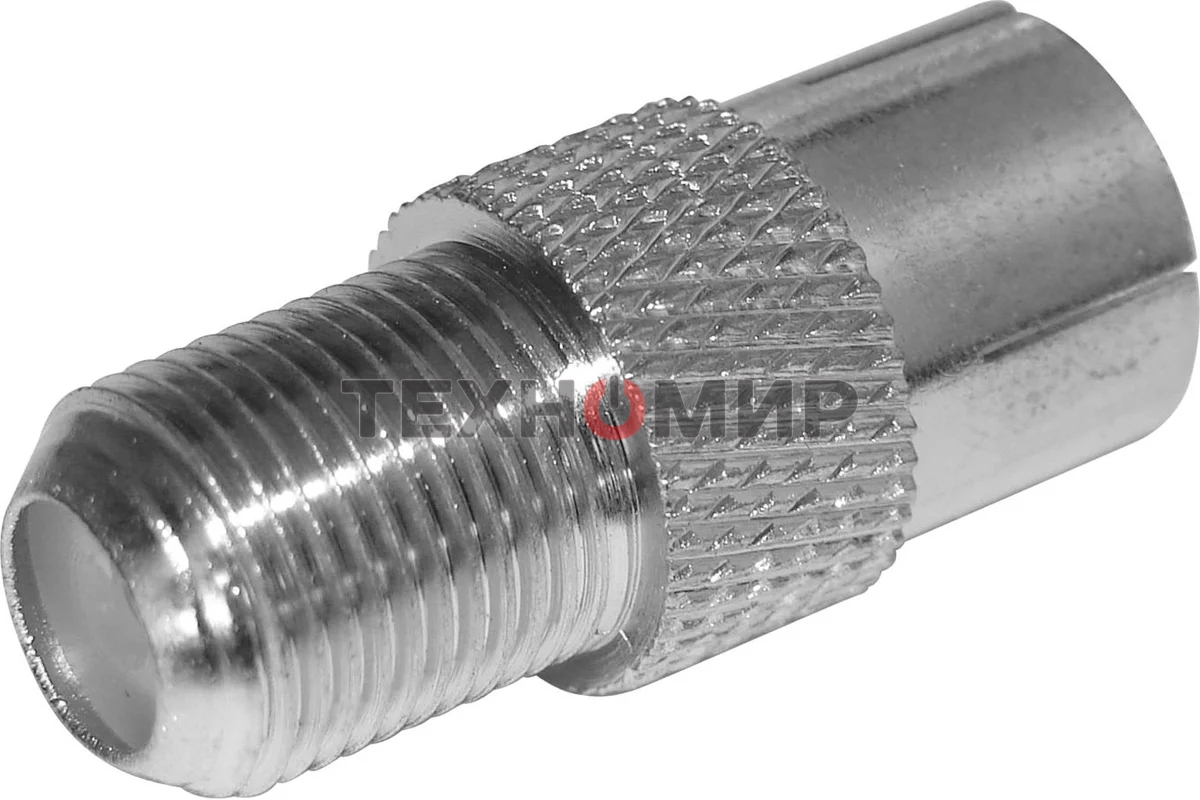 Переход гнездо F-гнездо TV. Коаксиальный переходник F на TV гнездо, никелированный сплав меди