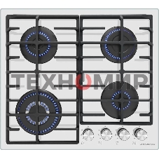 Газовая варочная панель Maunfeld EGHG.64.63CW/G, 4 конфорки, закаленное стекло, белый