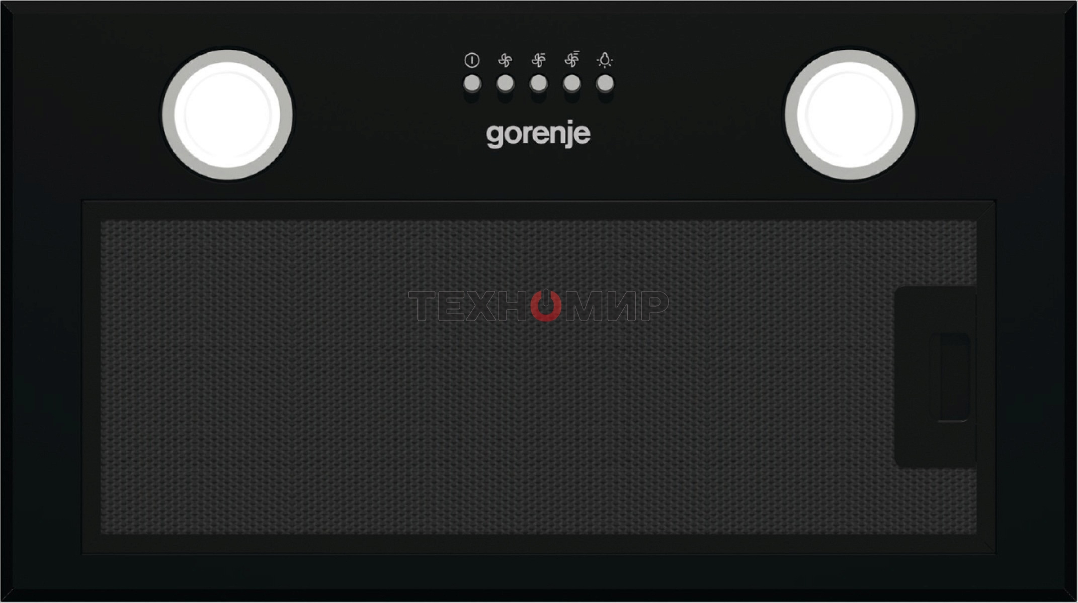 Вытяжка встраиваемая Gorenje BHI526E6B черный, 52 см, 677 куб. м/ч, 61 дБ