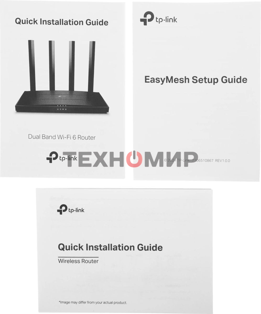 Роутер TP-Link AX1500 Dual-Band Wi-Fi 6 RouterSPEED: 300 Mbps at 2.4 GHz + 1201Mbps at 5 GHzSPEC: 4× Antennas, 1GHz Dual Core CPU, 1× Gigabit WAN Port + 3× Gigabit LAN Ports, 1024-QAM, OFDMAFEATURE: Tether App, WPA3, Access Point Mode, IPv6 Supported, IPT