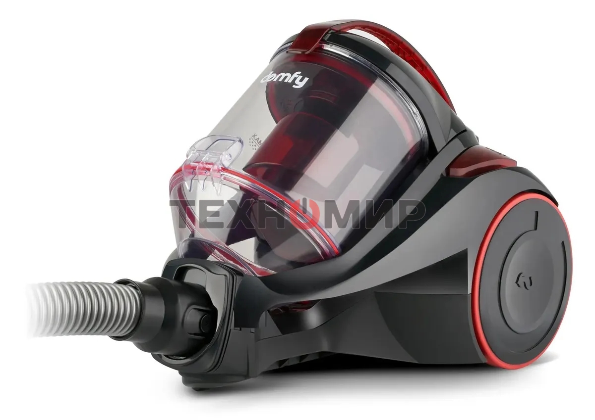 Пылесос Domfy DSC-VC704 черный/красный, 400/2400 Вт, уборка сухая, пылесборник контейнер 3 л