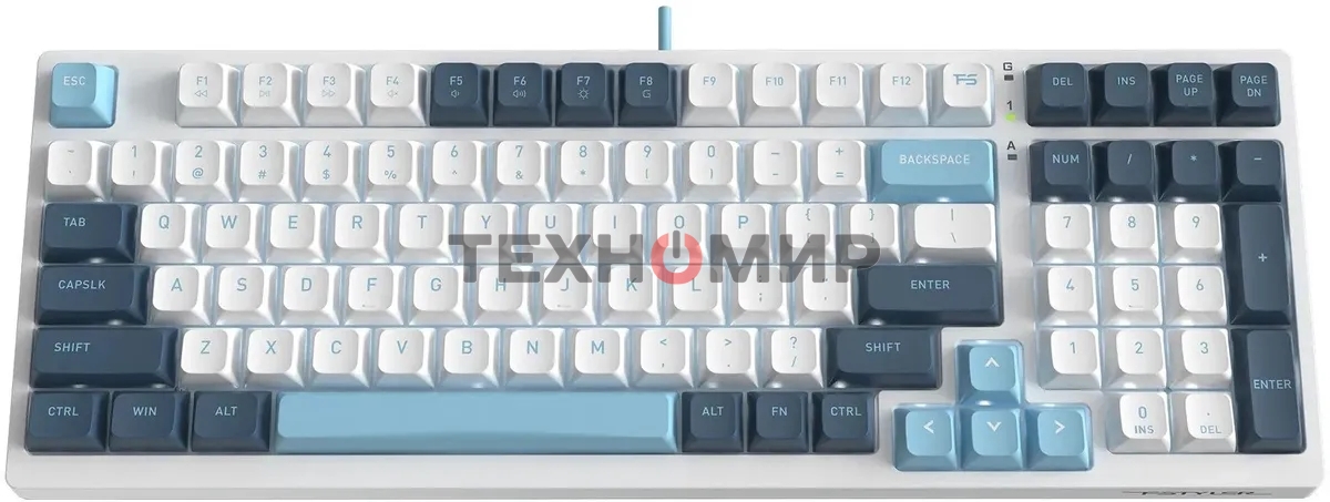 Клавиатура проводная A4Tech Fstyler FS300 (FS300 PANDA SNOWBOARDING), USB, белый/синий