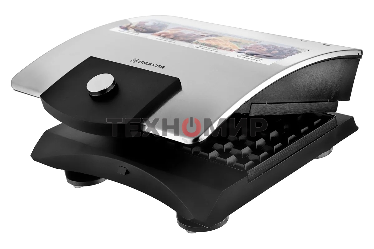 Вафельница BRAYER, 750 Вт, белг.вафли, панель 11x13 см, защита от перегр, индик. готовности