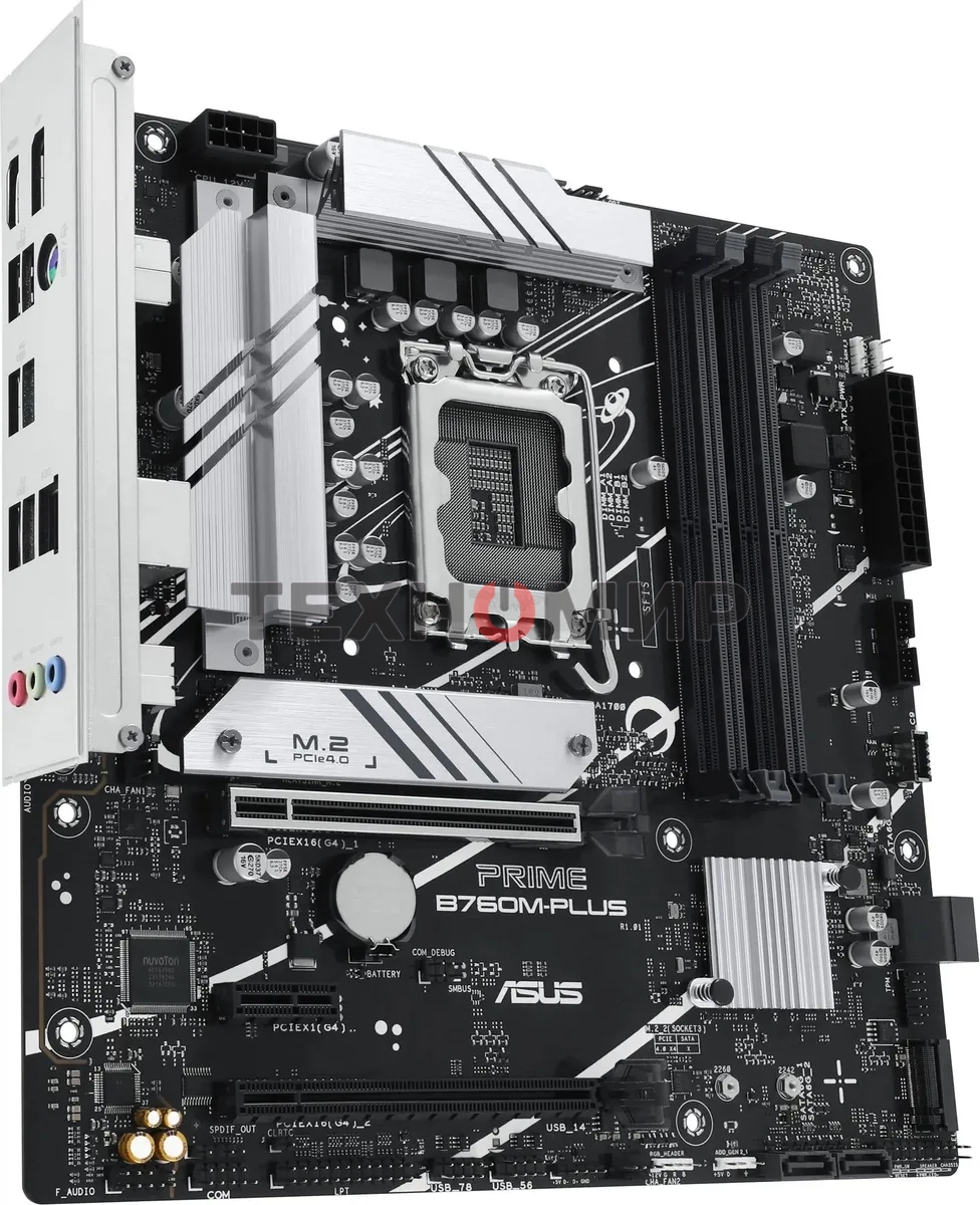 Материнская плата ASUS PRIME B760M-PLUS, LGA 1700, Intel B760, 4xDDR5, 4xSATA, 2xM.2, 1xPCIe 4.0 x4, 1xPCIe x1, 1xDP, 1xHDMI, 1x 2.5Gb LAN, 2xUSB-A 3.2 Gen 2, 4xUSB-A 2.0, 3x3.5 мм, 7.1, mATX