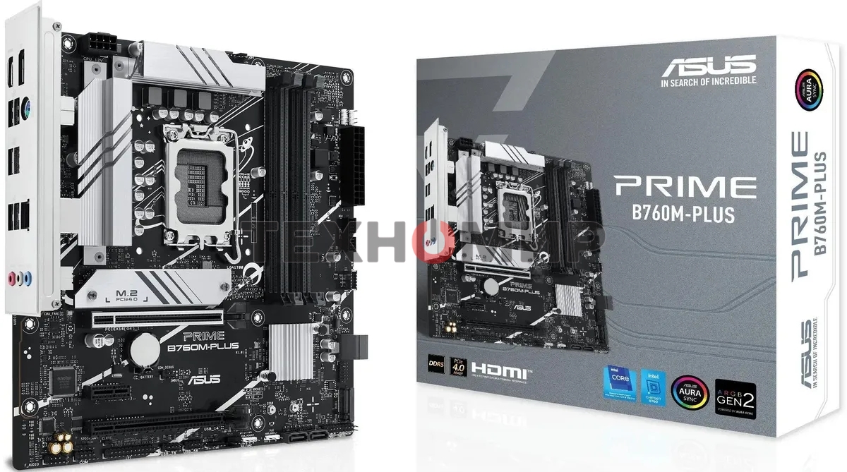 Материнская плата ASUS PRIME B760M-PLUS, LGA 1700, Intel B760, 4xDDR5, 4xSATA, 2xM.2, 1xPCIe 4.0 x4, 1xPCIe x1, 1xDP, 1xHDMI, 1x 2.5Gb LAN, 2xUSB-A 3.2 Gen 2, 4xUSB-A 2.0, 3x3.5 мм, 7.1, mATX