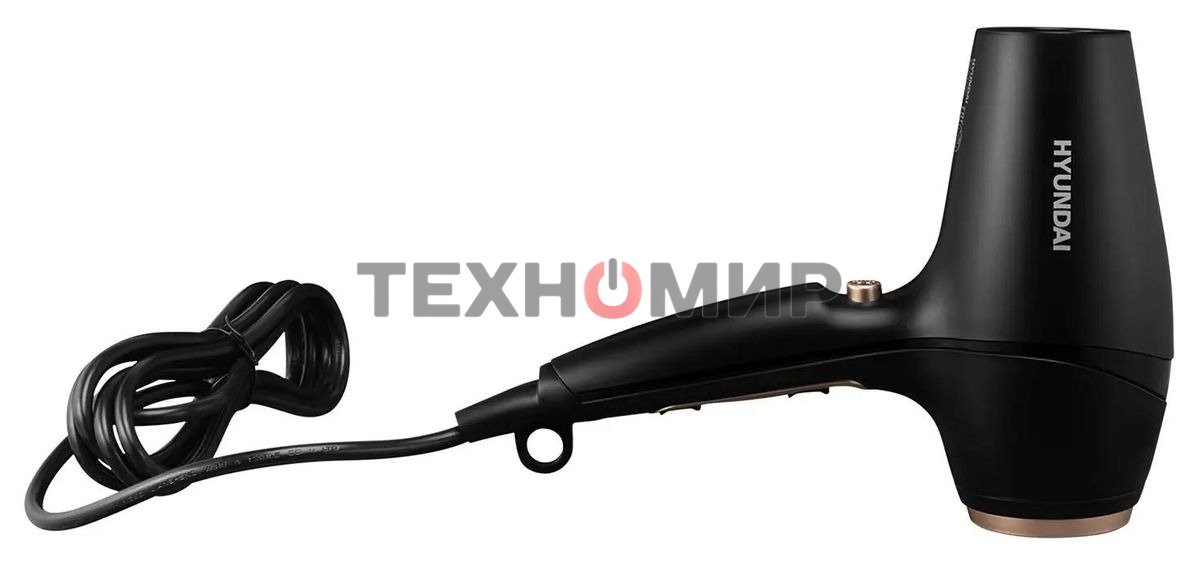 Фен Hyundai H-HD0767 черный, 2000 Вт, ионизация
