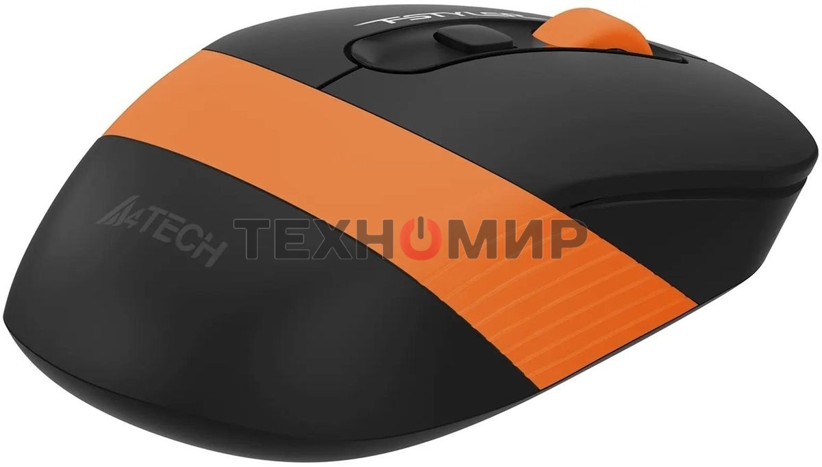 Мышь беспроводная A4Tech Fstyler FG10S черный/оранжевый, 2000 dpi, радиоканал, USB, кнопки - 4