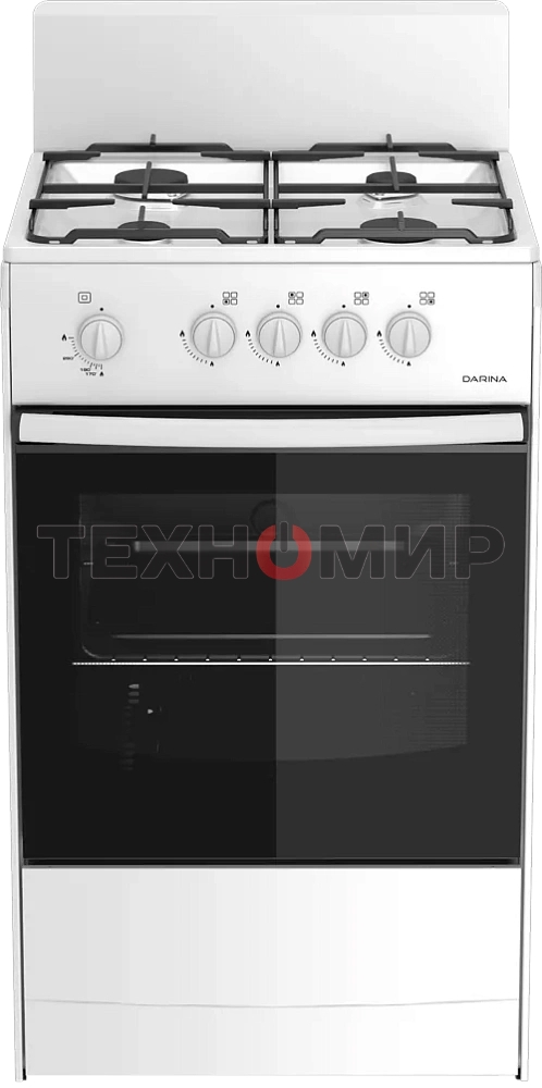 Плита газовая Darina S4 GM 441 101 белый, конфорок 4 шт, духовка 50 л, 50 см x 85 см x 51 см