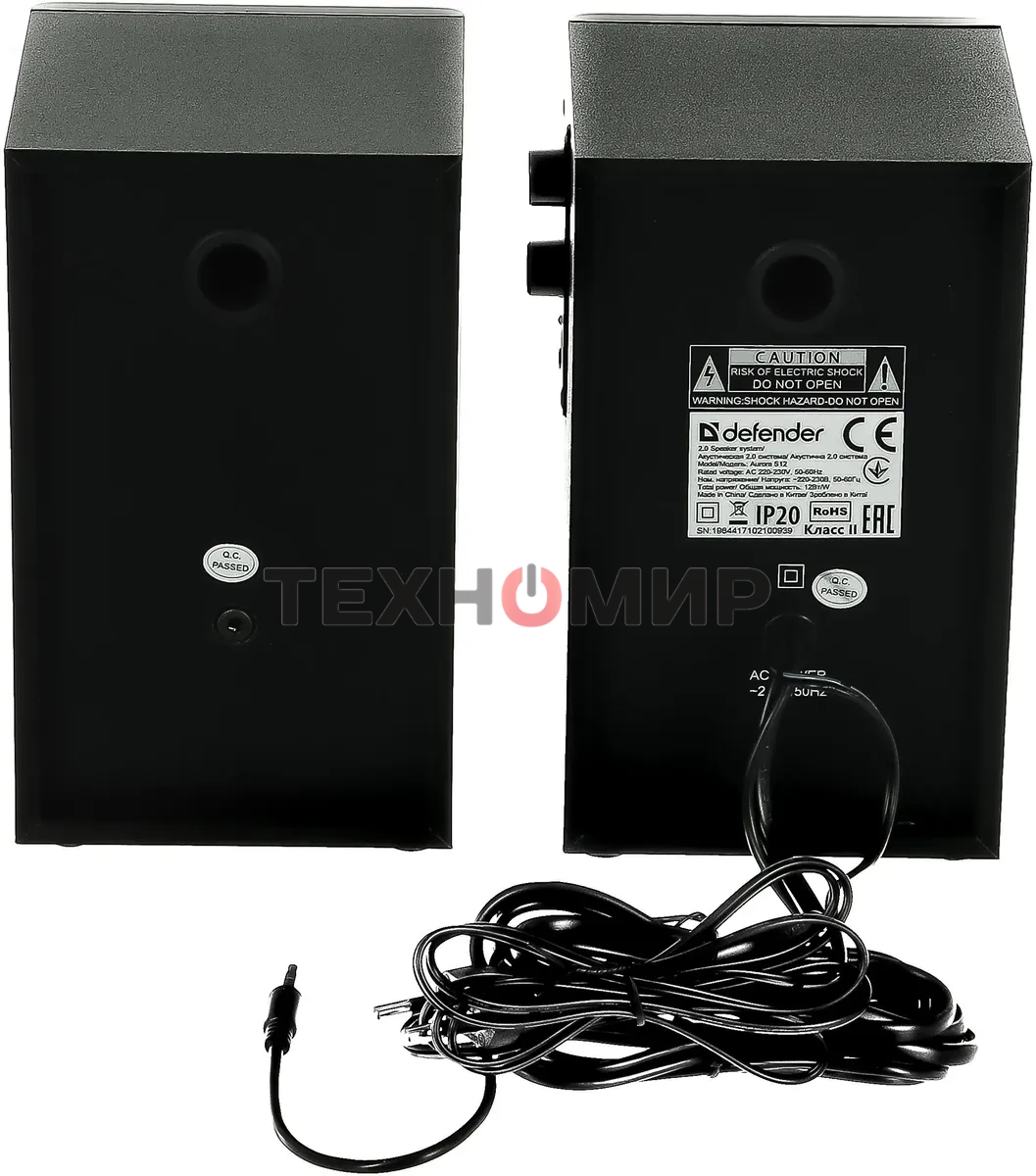 Акустическая система Defender AURORA S12 2.0, Актив.колонки 2x6 W (RMS),100 Гц - 20 кГц