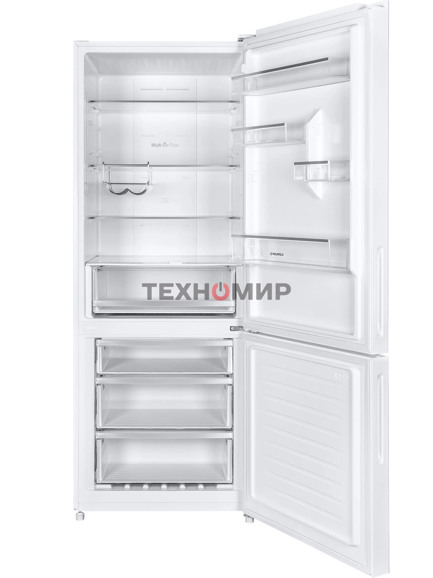 Холодильник Maunfeld MFF1857NFW белый мат. инвертер двухкамерный 336/117л морозилка снизу
