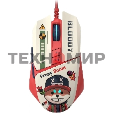 Мышь проводная A4Tech Bloody W63 Max Proxy Boom бежевый/красный, 12000 dpi, USB, кнопки - 9