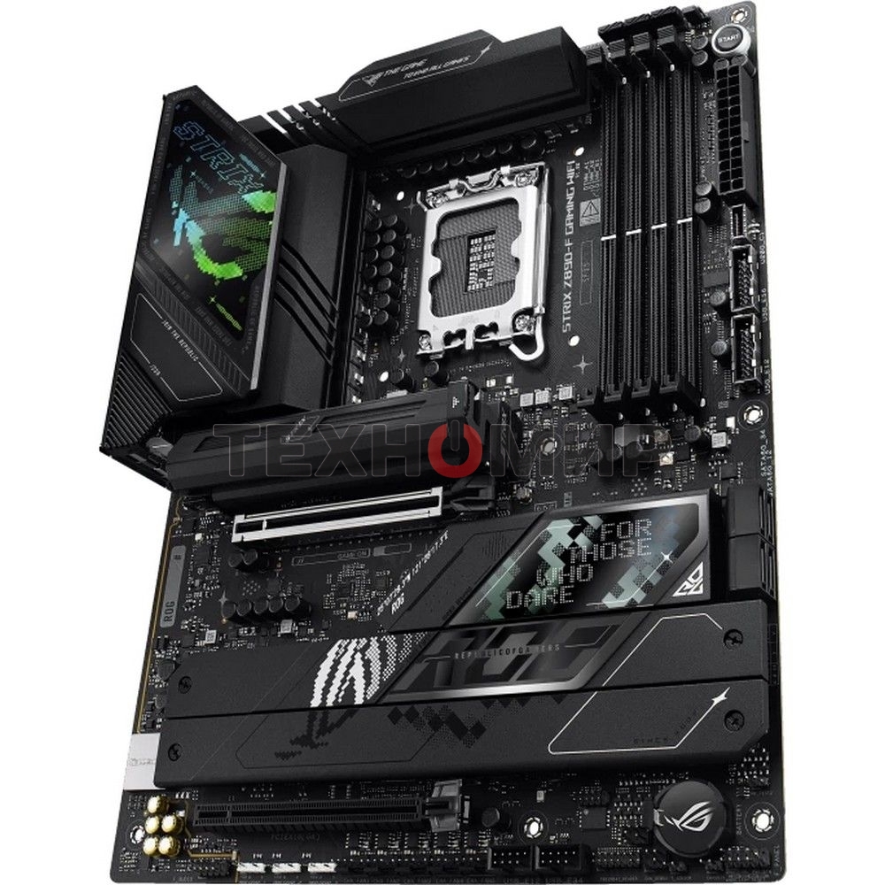 Материнская плата ASUS ROG STRIX Z890-F GAMING WIFI, LGA 1851, Intel Z890, 4xDDR5, 4xSATA, 5xM.2, 1xPCIe 5.0 x16, 1xPCIe 4.0 x4, 1xHDMI, 1xDP, 2xUSB-C, 1x 2.5Gb LAN, 4xUSB-A 3.2 Gen 1, 4xUSB-A 3.2 Gen 2, 2xUSB-A 2.0, 2xUSB-C Thunderbolt 4, 2x3.5 мм, 7.1, 