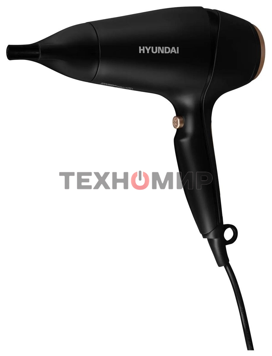 Фен Hyundai H-HD0767 черный, 2000 Вт, ионизация