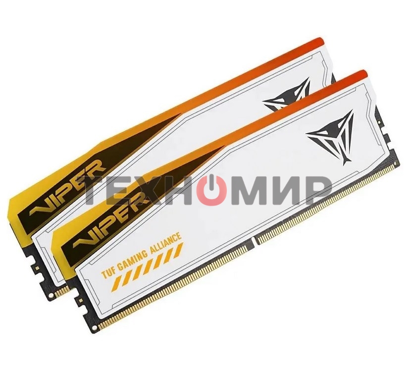 Оперативная память Patriot Viper Elite 5 TUF Gaming, DDR5, 32Gb (2x16 GB), 6000 MHz, CL36, DIMM, радиатор, RGB, белый