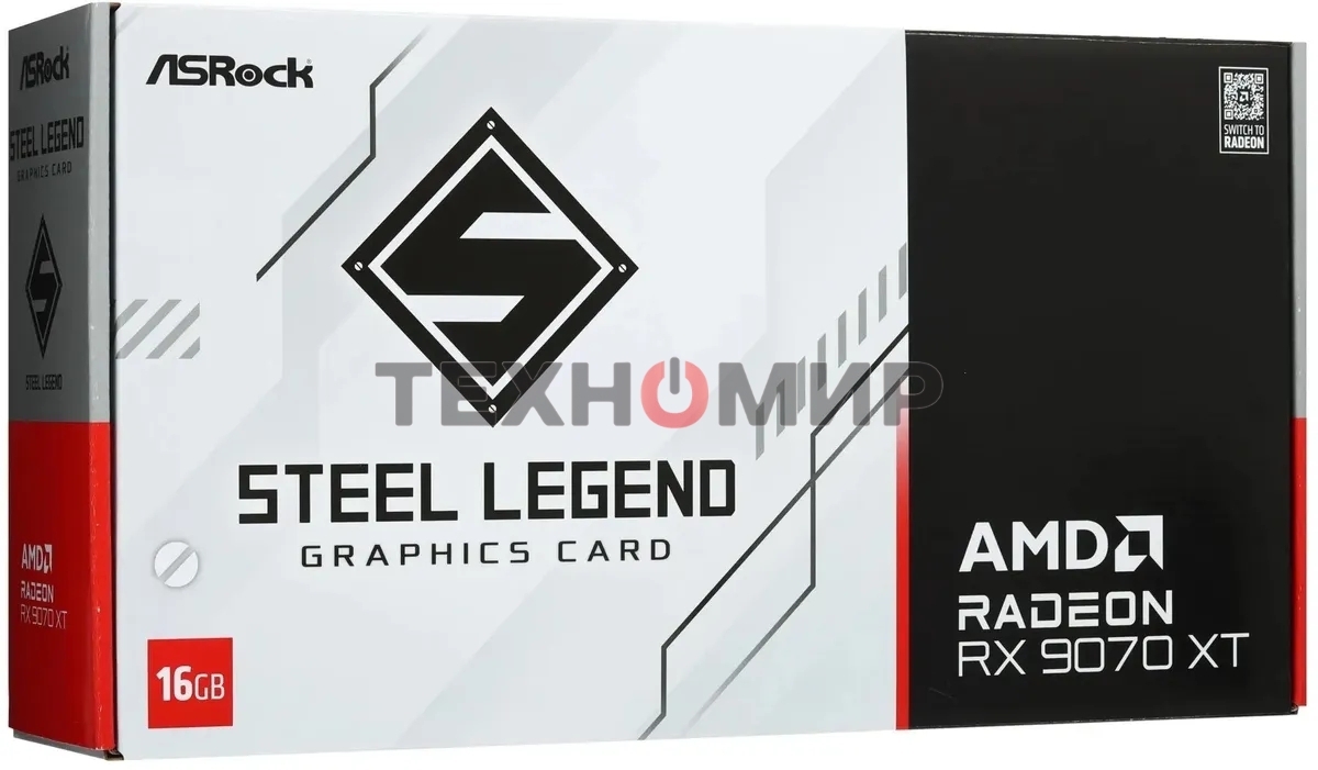 Видеокарта ASRock Radeon RX 9070 XT Steel Legend 16GB RX 9070XT, HDMI, DP*3, 16G, D6
