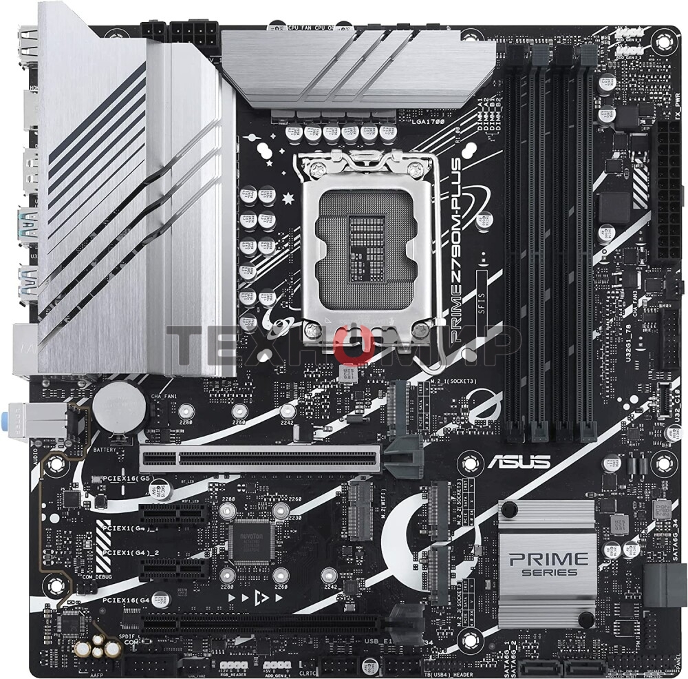 Материнская плата ASUS PRIME Z790M-PLUS, LGA 1700, Intel Z790, 4xDDR5, 4xSATA, 3xM.2, 1xPCIe 4.0 x4, 1xPCIe 5.0 x16, 2xPCIe x1, 1xDP, 1xHDMI, 1x 1Gb LAN, 1xUSB-C 3.2 Gen 2x2, 1xUSB 3.2 Gen 2, 4xUSB 3.2 Gen 1, 2xUSB 2.0, 3x3.5 мм, 7.1, mATX