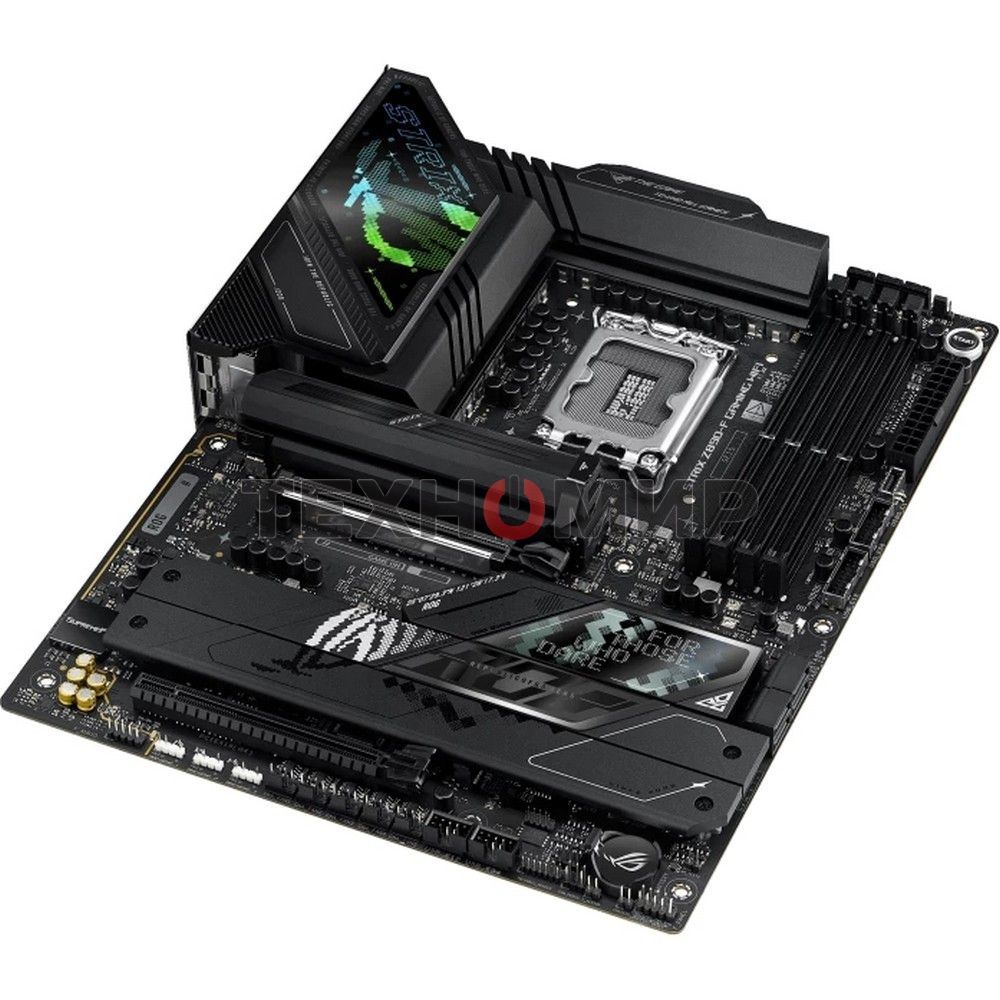 Материнская плата ASUS ROG STRIX Z890-F GAMING WIFI, LGA 1851, Intel Z890, 4xDDR5, 4xSATA, 5xM.2, 1xPCIe 5.0 x16, 1xPCIe 4.0 x4, 1xHDMI, 1xDP, 2xUSB-C, 1x 2.5Gb LAN, 4xUSB-A 3.2 Gen 1, 4xUSB-A 3.2 Gen 2, 2xUSB-A 2.0, 2xUSB-C Thunderbolt 4, 2x3.5 мм, 7.1, 
