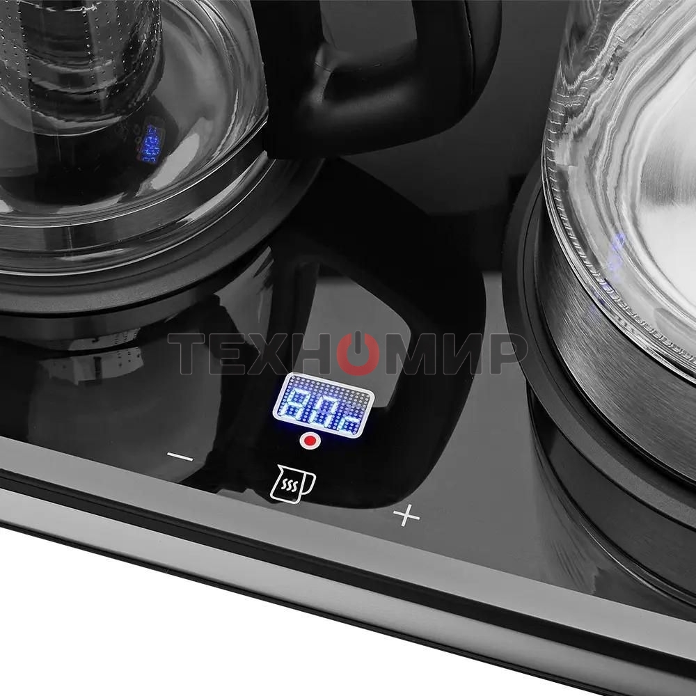 Чайный набор Kitfort КТ-6776 1.8л. 2200Вт черный/нержавеющая сталь корпус: Металл/стекло/пластик