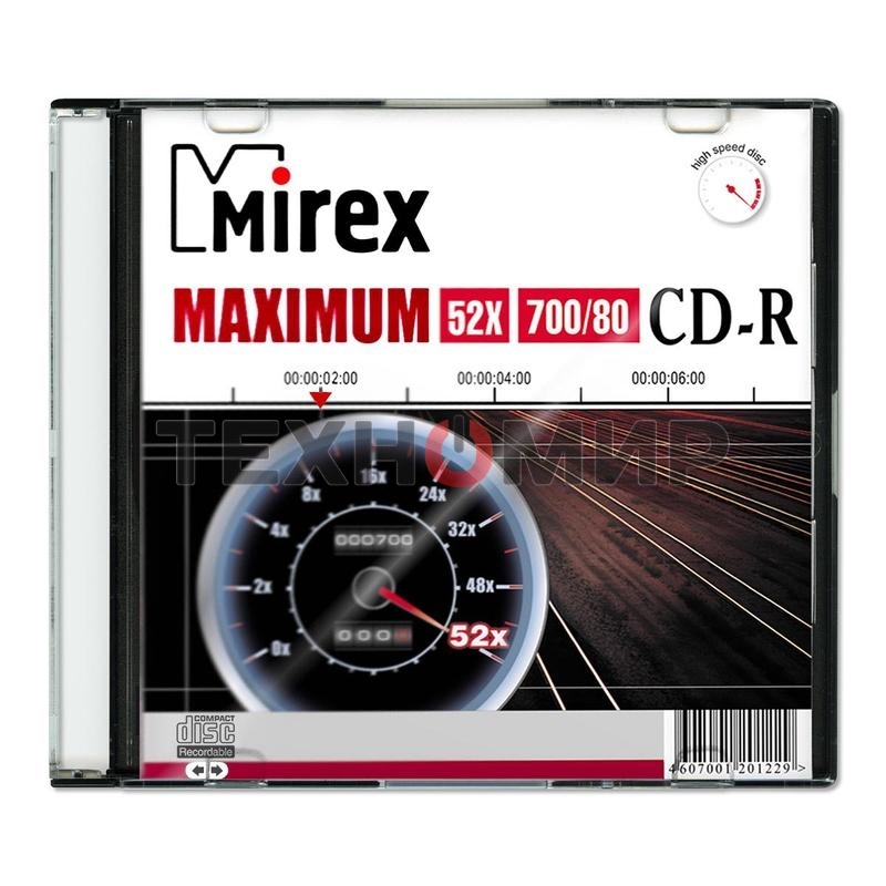 Диск CD-R Mirex 700 Mb, 52х, Maximum, Slim Case (1), (1/200)