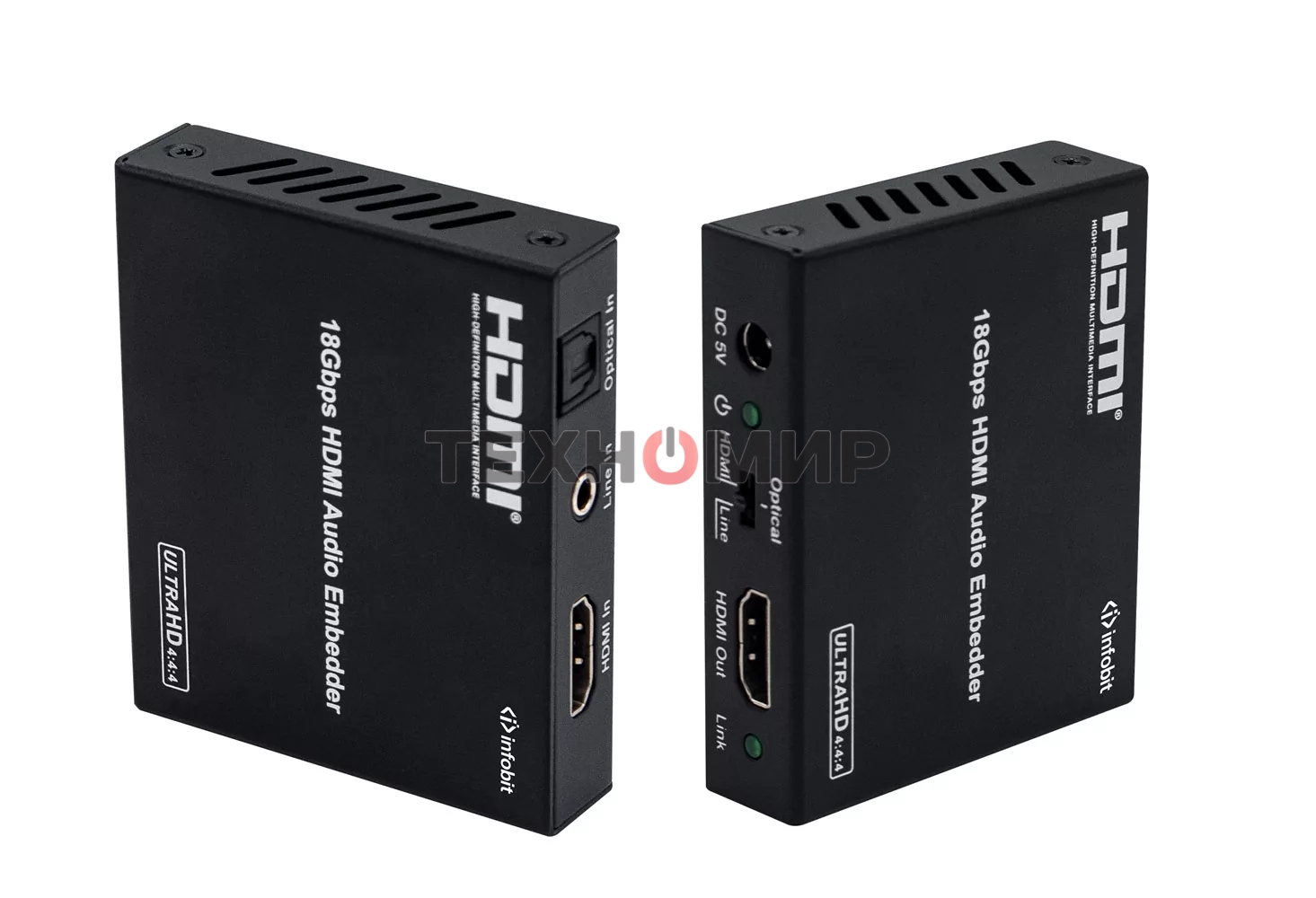 Эмбеддер HDMI 4K60 Infobit iTrans AE01 HDCP 2.2, RCA и оптический выход