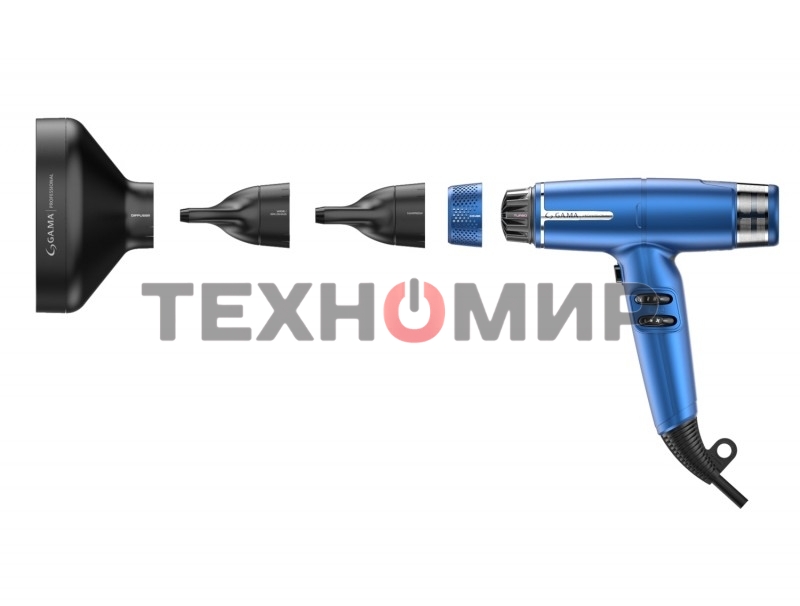 Фен GA.MA IQ LITE синий, 1600 Вт, компактный, ионизация