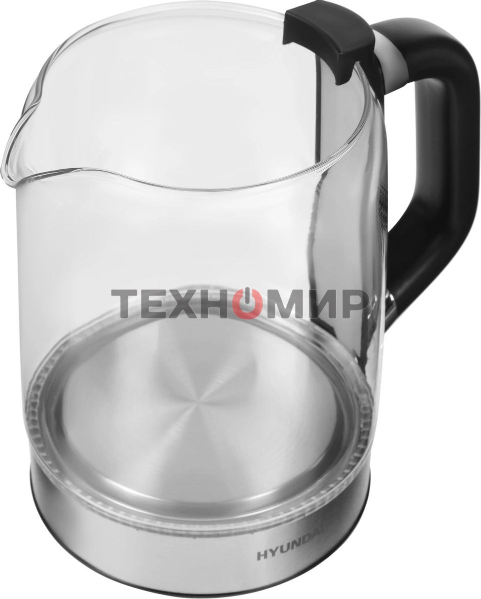 Чайник электрический Hyundai HYK-G5501 1.7 л, 2200 Вт, серебристый/черный