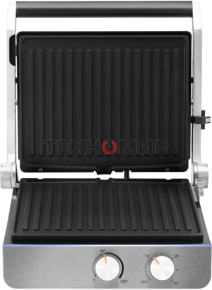 Гриль электрический Hyundai HYG-4046 2200Вт черный/серебристый