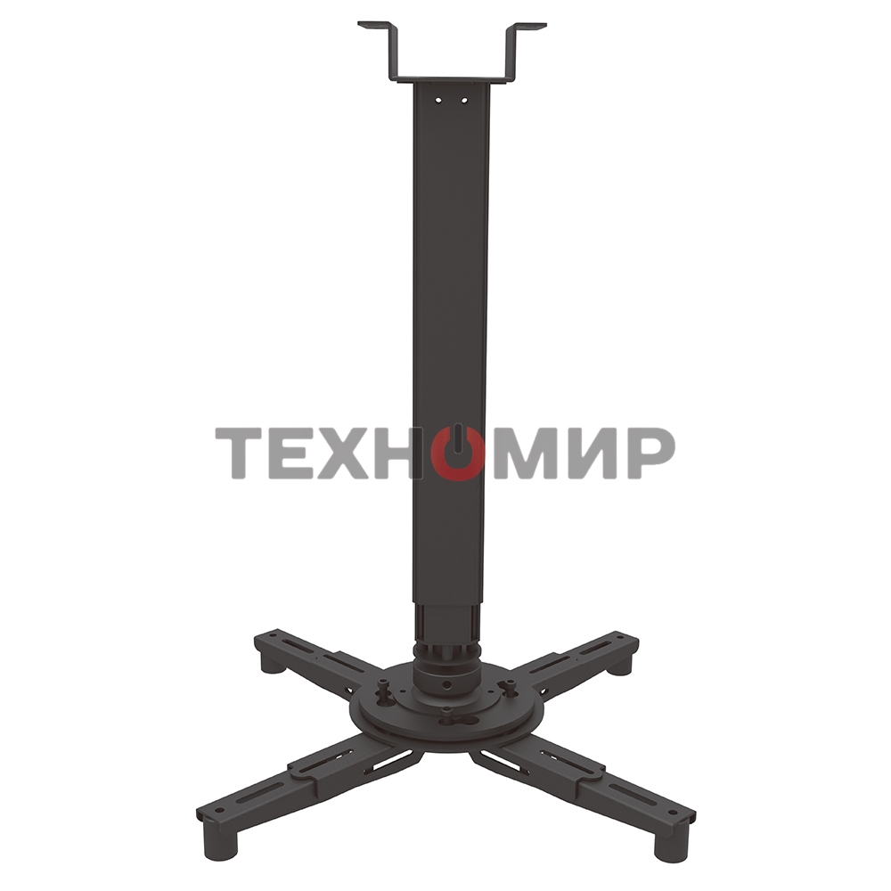Потолочный комплект для проектора Wize Pro PRXL47A длина штанги 117,7-200,7 см, расстояние между крепежными отверстиями 404 мм,наклон +/-11°,вращение 360°, до 100 кг,черный