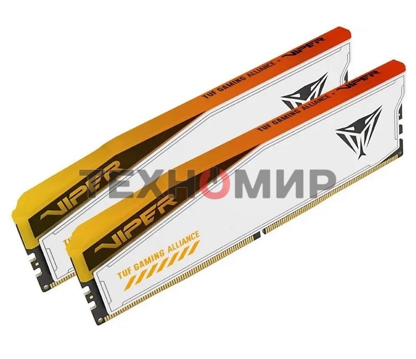 Оперативная память Patriot Viper Elite 5 TUF Gaming, DDR5, 32Gb (2x16 GB), 6000 MHz, CL36, DIMM, радиатор, RGB, белый