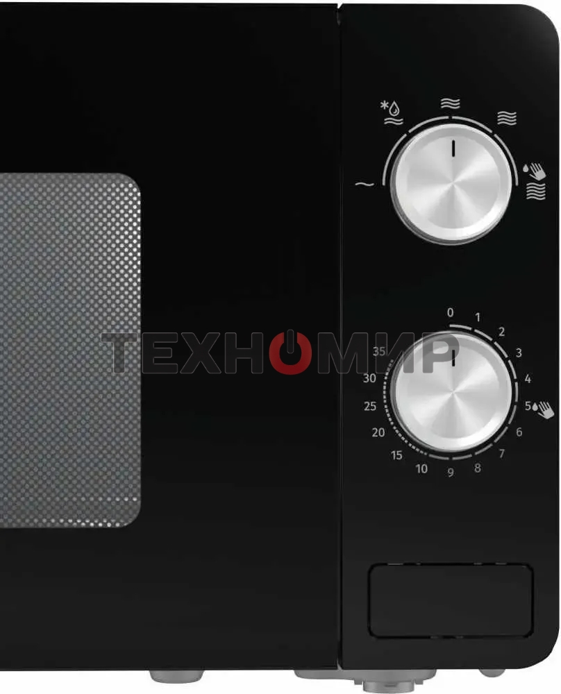 Микроволновая печь Gorenje MO20E1B черный, 20 л, 800 Вт, переключатели - поворотный механизм