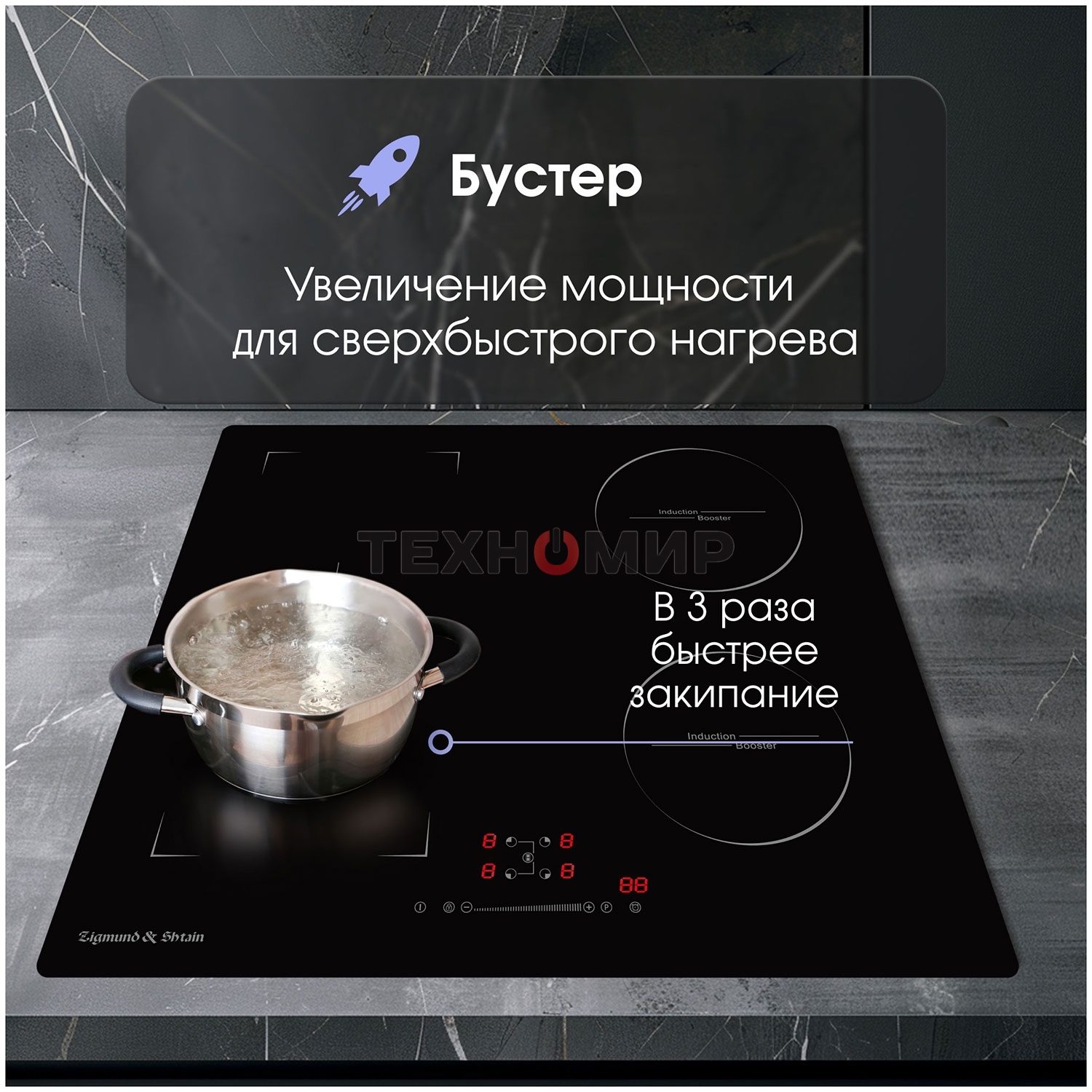 Индукционная варочная панель Zigmund & Shtain CI 46.6 B независимая, черный