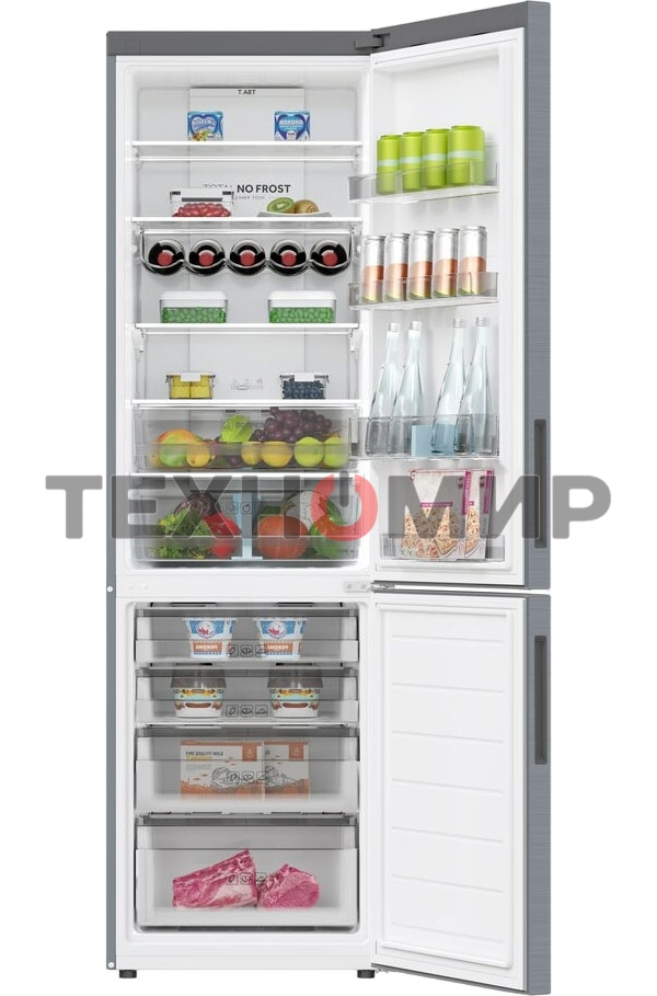 Холодильник Haier C2F637CXRGU1 нержавеющая сталь, двухкамерный, 278/108л, морозилка снизу, No Frost