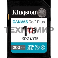 Флеш карта SDXC 1Tb Kingston SDG4/1Tb Canvas Go! Plus w/o adapter