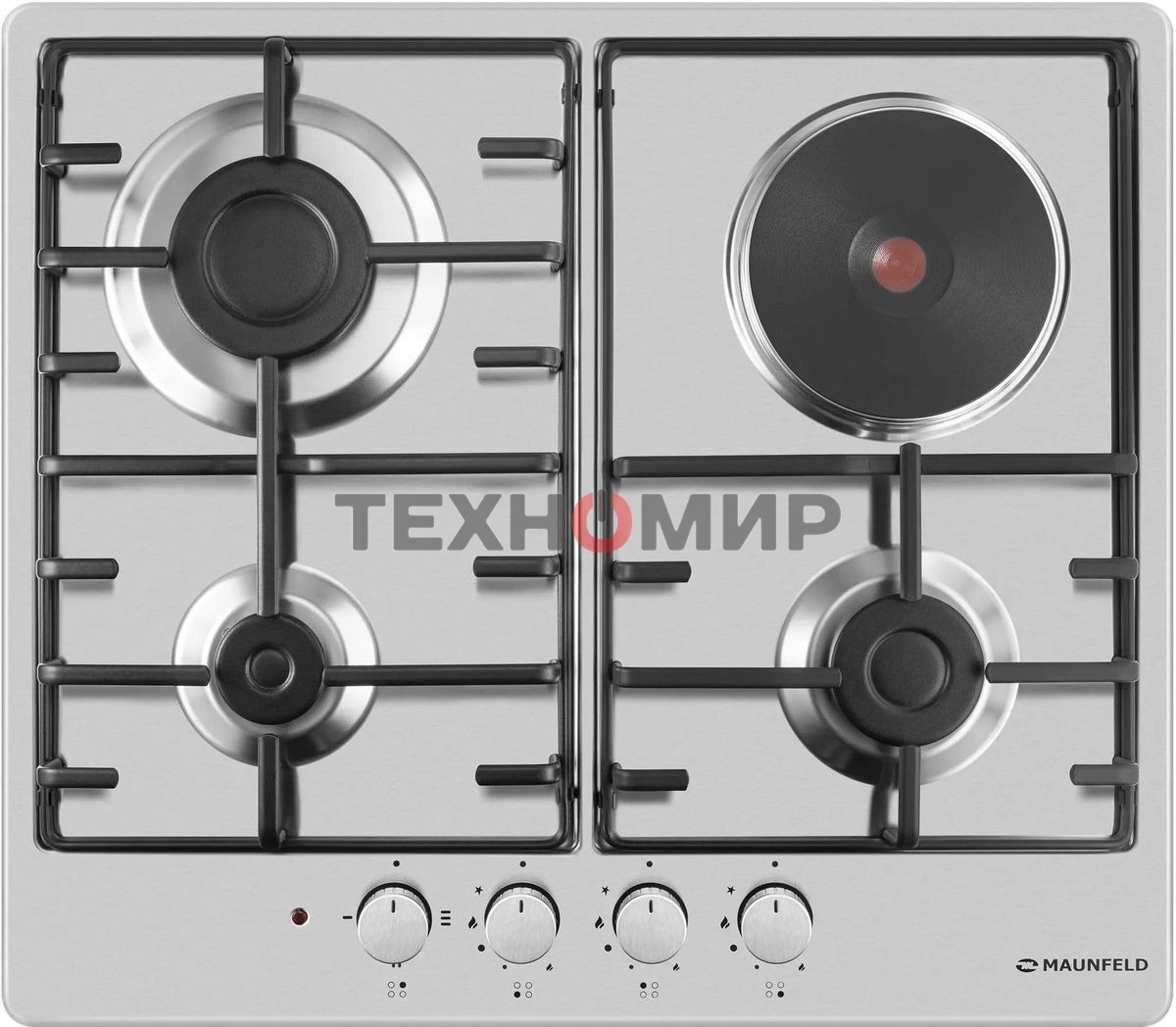 Комбинированная варочная панель (электрическая+газовая) Maunfeld EEHS.64.3CS/KG