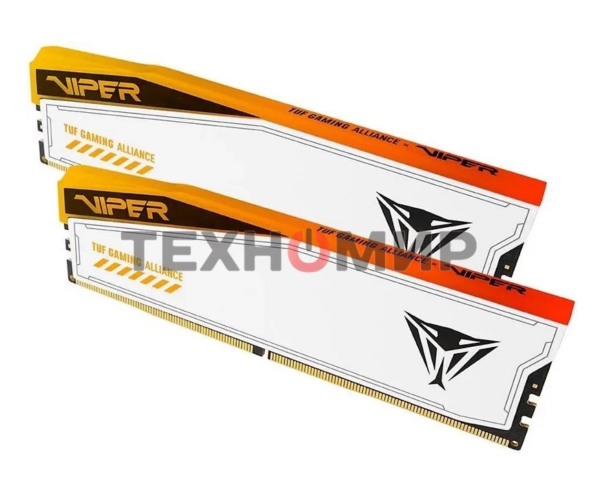 Оперативная память Patriot Viper Elite 5 TUF Gaming, DDR5, 32Gb (2x16 GB), 6000 MHz, CL36, DIMM, радиатор, RGB, белый