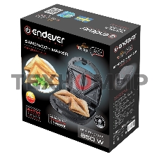 Сэндвичница электрическая Endever Skyline SM-29, черный, мощность 850 Вт