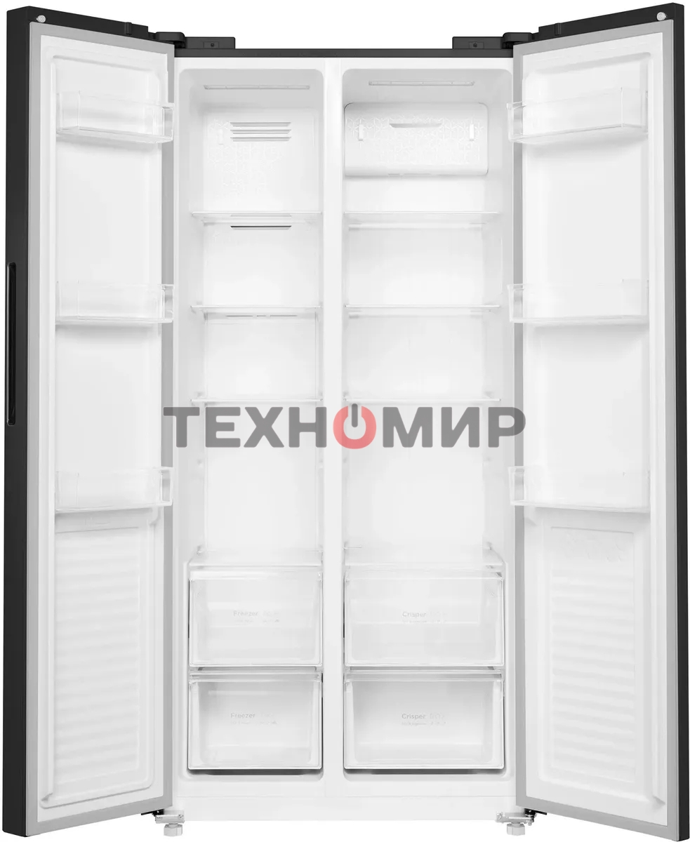 Холодильник Maunfeld MFF177NFBE черный, двухкамерный 263/170л морозилка сбоку, No Frost, Side by Side