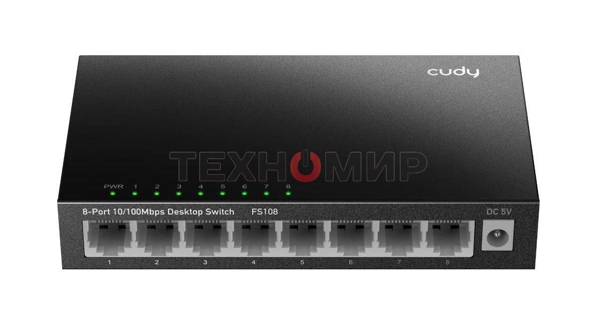 Коммутатор 8-Port 10/100 Mbps Desktop Switch, 8 10/100M RJ45 Ports, Loop Detection, Metal Case, Power Saving, Plug & Play