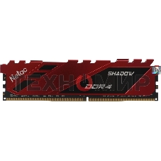 Оперативная память NETAC Shadow, DDR4, 16GB (1x16GB), 3200MHz, CL16, DIMM, с радиаторами, красный