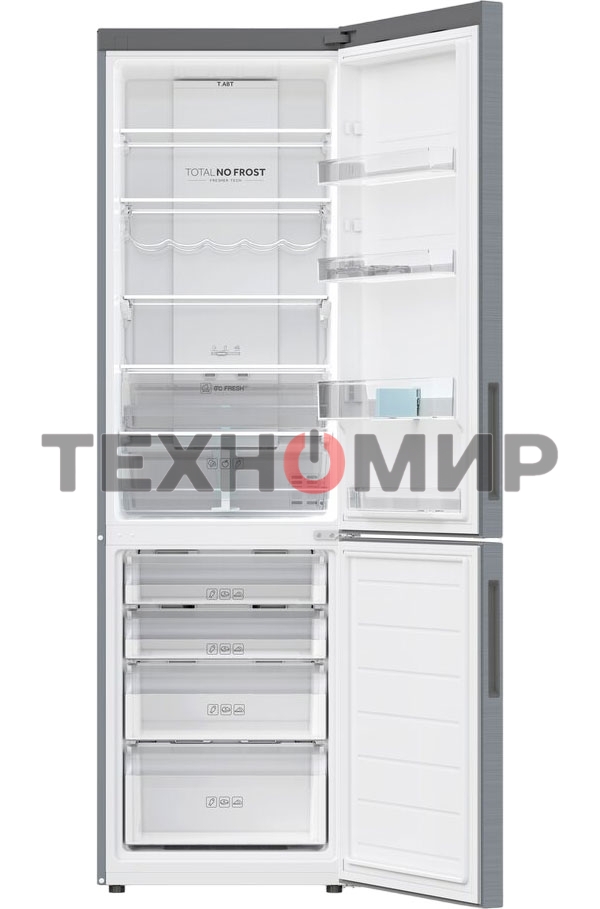 Холодильник Haier C2F637CXRGU1 нержавеющая сталь, двухкамерный, 278/108л, морозилка снизу, No Frost