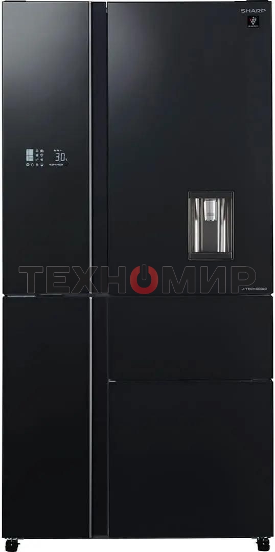 Холодильник Sharp SJWX99ABK серый, трехкамерный морозилка снизу 423/179л