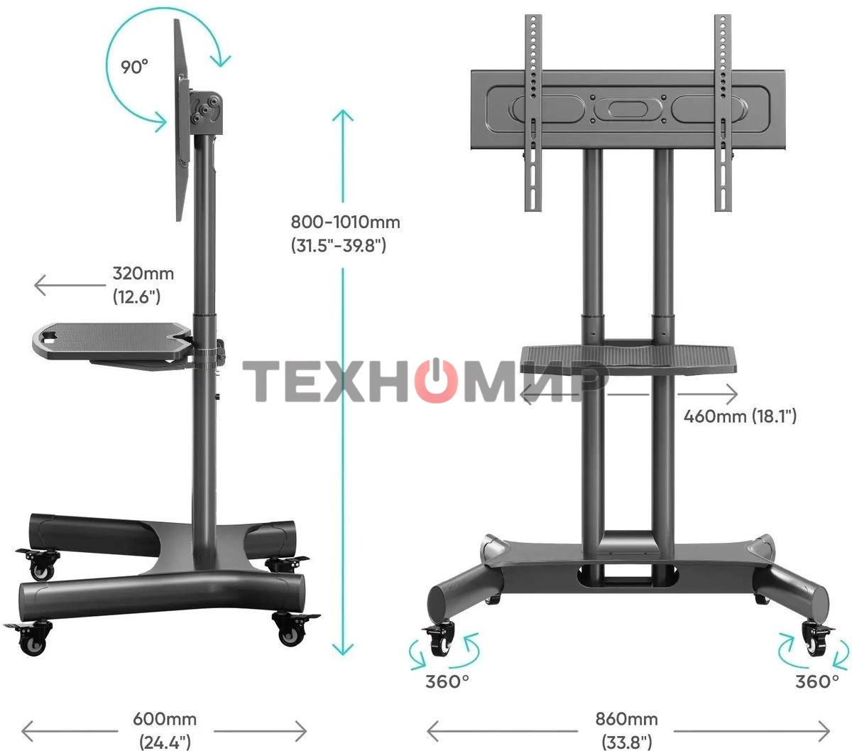 Стойка для телевизора с кронштейном ONKRON 32