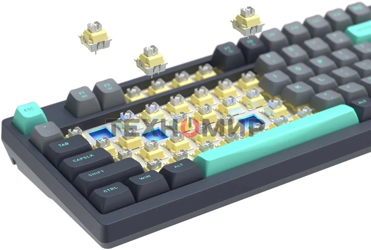 Клавиатура проводная A4Tech Fstyler FS300 механическая черный/серый USB for gamer LED (FS300 PANDA ROCK)