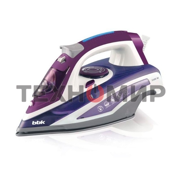 Утюг BBK ISE-2404 фиолетовый, 2400 Вт, 40 г/мин, 140 г/мин, 440 мл