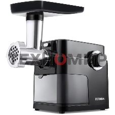 Мясорубка электрическая Hyundai HY-MG6491 черный, 1900 Вт, 2.0 кг/мин, реверс, защита от перегрузки, насадки - 10