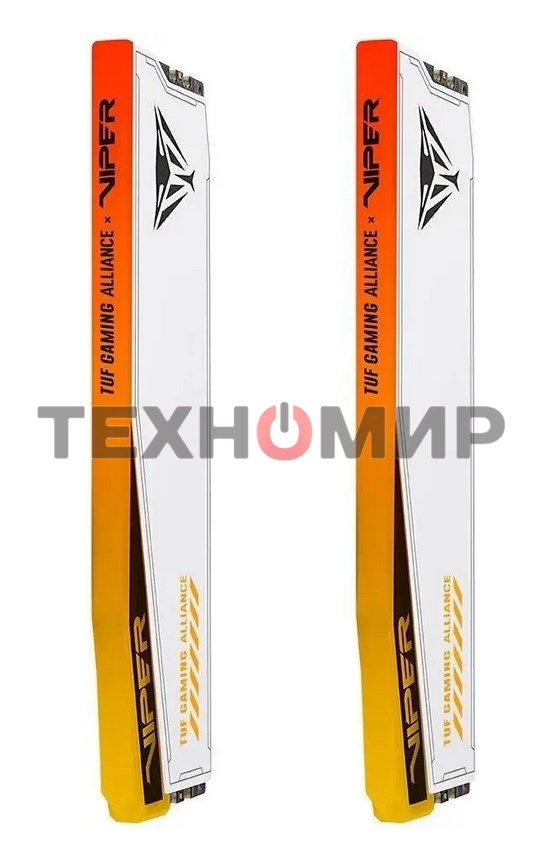 Оперативная память Patriot Viper Elite 5 TUF Gaming, DDR5, 32Gb (2x16 GB), 6000 MHz, CL36, DIMM, радиатор, RGB, белый