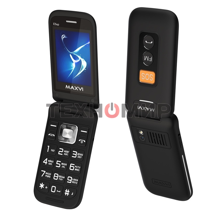 Мобильный телефон Maxvi E5 up черный